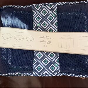 Southern Living Blue and Green Geometric Packing Cube Set